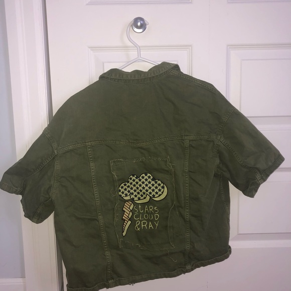 Oversized kaki jean jacket - Picture 2 of 2